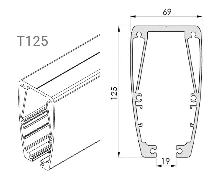Szyna sufitowa T125